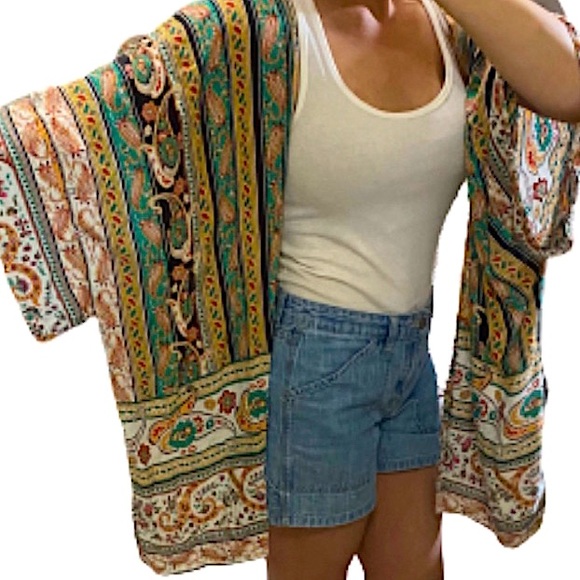ITRO Multicolor Boho Print Kimono Large - Picture 1 of 6